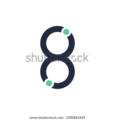 Creative and modern 8 number business logo design.