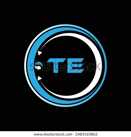 TE letter logo design with a circle shape TE Logo design. TE letter logo creative design. TE unique design.