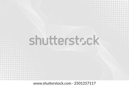 Futuristic gray white abstract background. shining wave lines pattern for banner, wallpaper, cover. Vector illustration