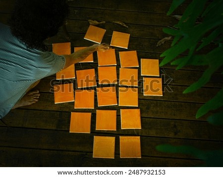 Image, Stock Photo male artist preparing paints