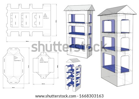 Box for Display Stand and Die-cut Pattern.