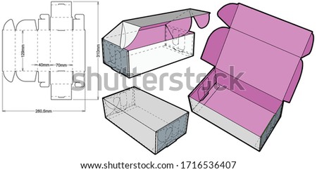 Cardboard box for sending mail. Highly recommended for technological and electronic products. Ease of assembly, no need for glue (Internal measurement 12.9 x 7+ 4 cm) and Die-cut Pattern