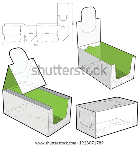 Counter display stand and Die-cut Pattern. The .eps file is full scale and fully functional. Prepared for real cardboard production. The .eps file is full scale and fully functional. Foto stock © 