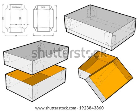Self-assembling Folding Box. Ease of assembly, no need for glue (Internal measurement 15x10x4.5cm). The .eps file is full scale and fully functional. Prepared for real cardboard production.