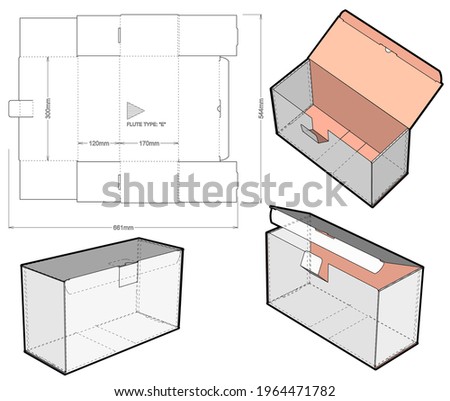 Cardboard box for sending mail.  Ease of assembly, no need for glue (Internal measurement 30x12x17 cm) and Die-cut Pattern. The .eps file is full scale and fully functional. 