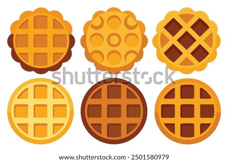 Waffles Color Art Illustration Celebrating the Joy of Waffle Breakfast