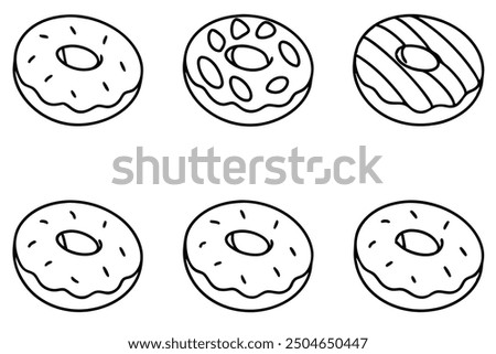 Donut Holes line art delicious small treats with a sugary glaze