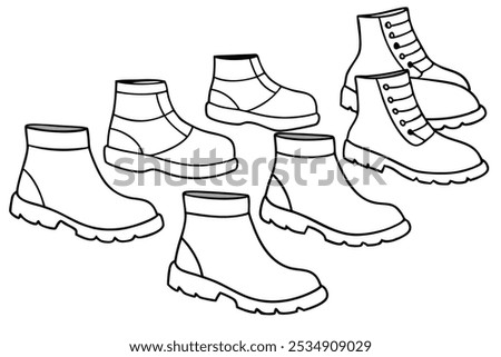 ankle boots line art illustration (2)