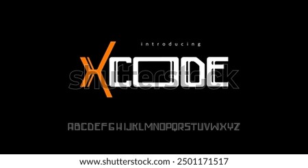 XCode font is Modern Bold Font. Extended Font. Regular Typography urban style alphabet fonts for fashion, sport, technology, digital, movie, logo design, vector illustration
technologi digital