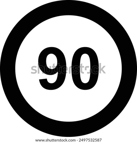 Traffic Road Sign, Max Speed flat black vector icon.