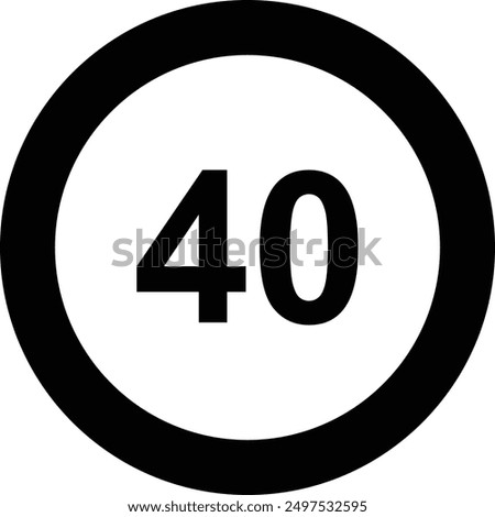 Traffic Road Sign, Max Speed flat black vector icon.