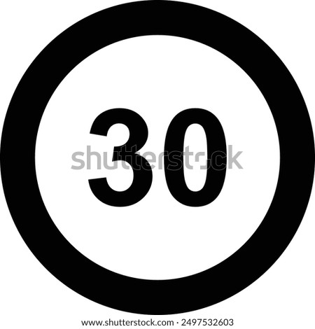 Traffic Road Sign, Max Speed flat black vector icon.