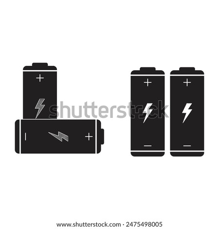 black silhouette of battery vector illustration for logo or icon. simple flat icon design