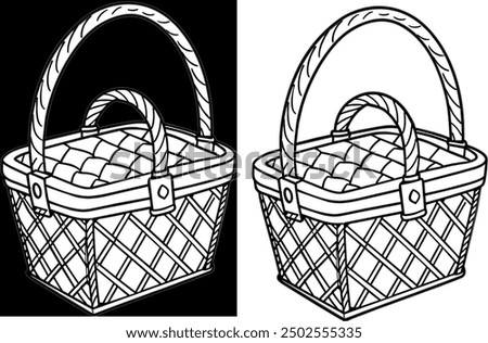 Cute Picnic Basket logo, icon, t-shirt, symbol design illustration