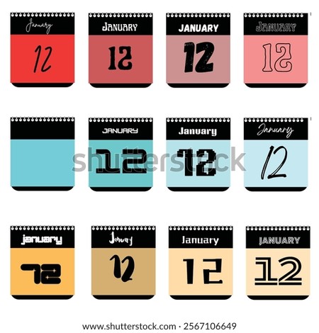 January 12th Calendar Designs: A Collection of Typography Styles