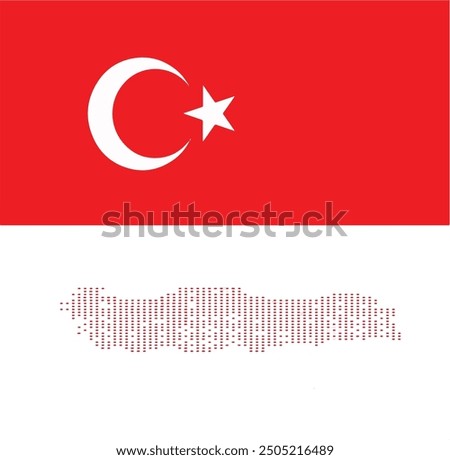 Turkey Flag And Map With White Background.