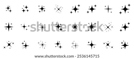 Sparkle star icons, Shine icon, Stars sparkle, icon, shine, vector, magic, pattern, doodle, twinkle, light, silhouette