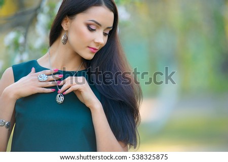 Similar – Image, Stock Photo Beautiful European woman with makeup touches skin, has minimal makeup, has healthy glowing skin, wrapped in bath towel, enjoys rest at home. Spa woman poses in bathroom. Beauty, wellness concept