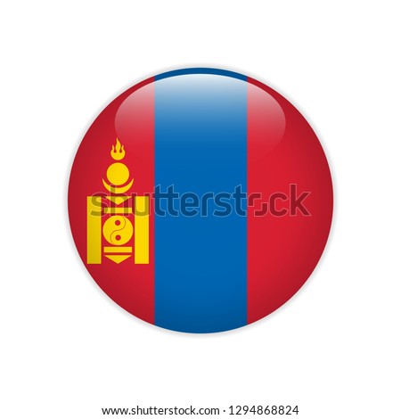 Mongolia flag on button