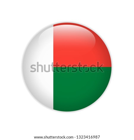 Madagascar flag on button