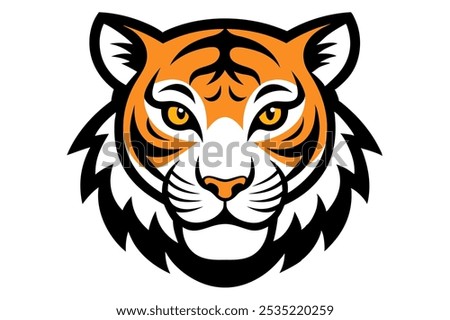 Tiger Head and Face Art Vector Illustration

