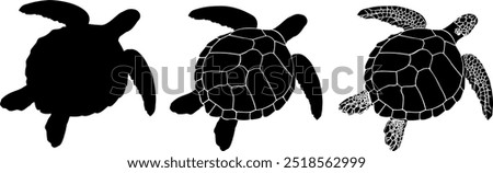 Graphic sea turtle. Vector icon stock illustration, Wild Animals. Underwater animal. Turtle icon or logo.