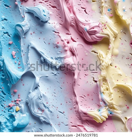 Similar – Image, Stock Photo Pink colored ice cream in a cone against pastel background to show concept and colors of summer time