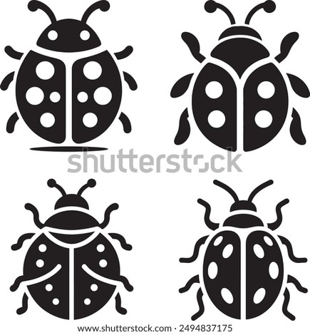 lady bug Silhouette vector illustration file