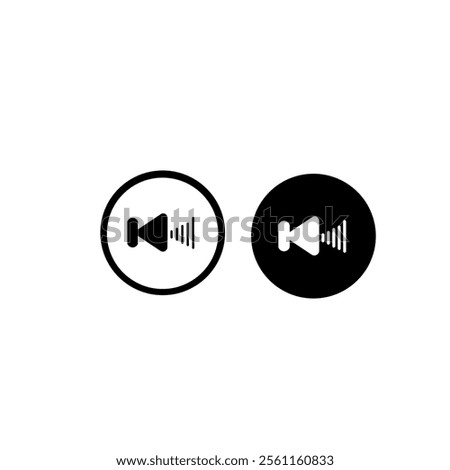 Design of volume up and down buttons inside circles with black and white colors
