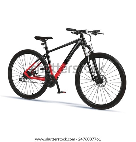 Bike.Sport. Mountain bike. a red and black bike with on a white background