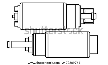 Dynamo Fuel Pump Motorcycle Line Art 