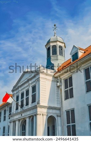 Similar – Image, Stock Photo Old town with white houses and stone ruins at sunset