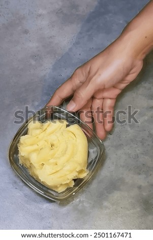 Similar – Foto Bild Männlicher Bäcker schiebt Kuchen in den Ofen