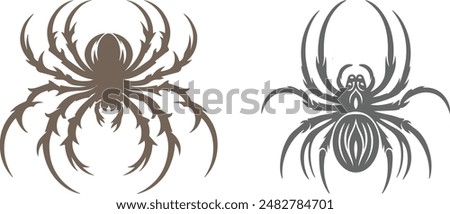 Spider silhouette vector art illustration