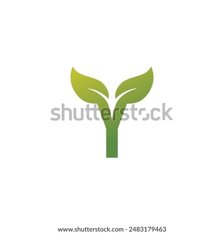 Vector logo of the letter Y combined with leaves.