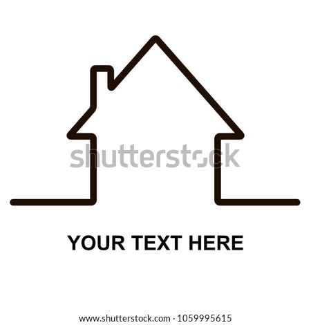 House in minimal flat style cleanness line. The card with line house. Vector illustration