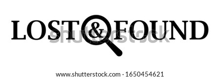 Lost & found icon. Lost and found black sign on a white background. Vector Illustration