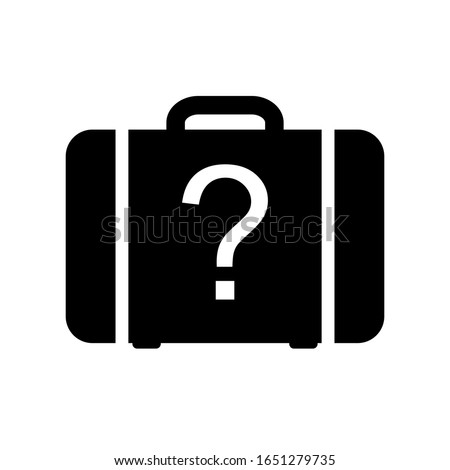 Briefcase icon with a question sign. Lost & found icon. Vector illustration
