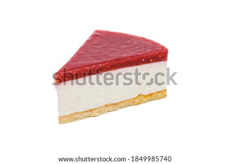 Similar – Image, Stock Photo Sliced strawberry cheesecake pie.  Cheese cake with strawberries