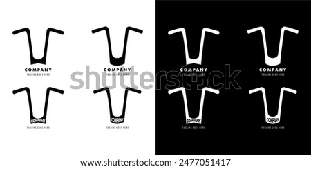 
Black and white motorcycle handlebar logo