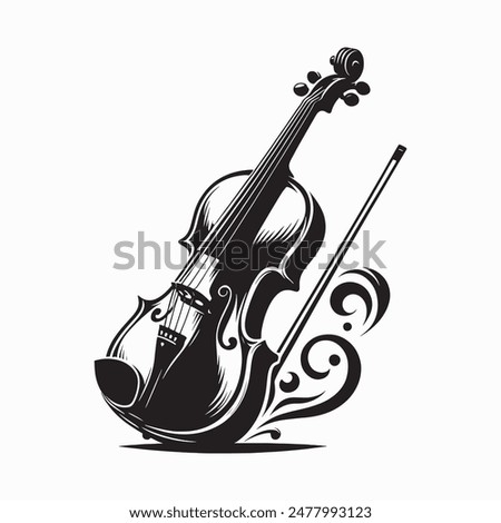 violin Silhouette vector And artwork