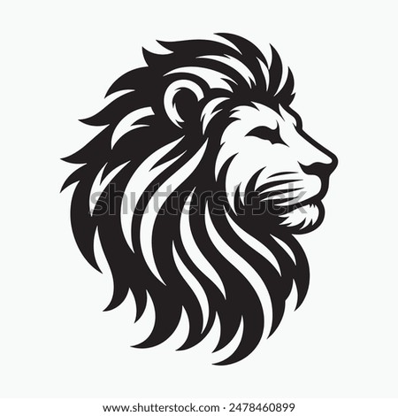 Lion head Silhouette vector styl