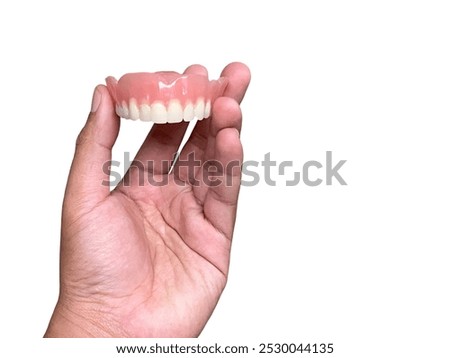 Similar – Image, Stock Photo Closeup of a denture