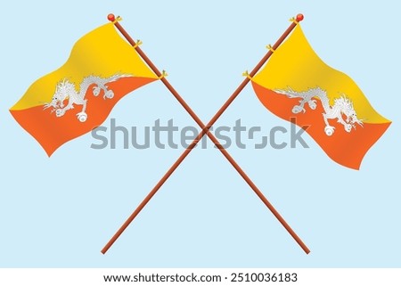 Bhutan Flag icon illustration. For education about the country of Bhutan and a symbol of love for Bhutan.