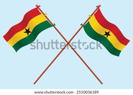 Ghana Flag icon illustration. For education about the country of Ghana and symbols for Ghana's Independence day.