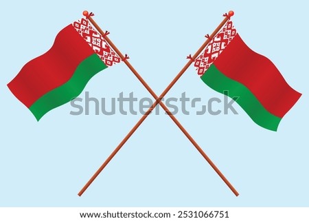 Belarus Flag icon illustration. For education about the country of Belarus and symbols for Belarus Independence day.