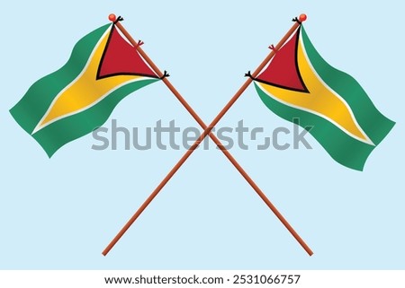 Guyana Flag icon illustration. For education about the country of Guyana and symbols for Guyana's Independence day.