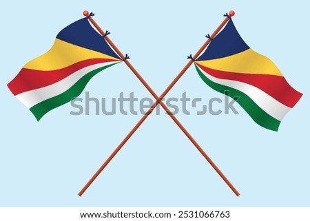 Seychelles Flag icon illustration. For education about the country of Seychelles and a symbol for Seychelles Independence day.