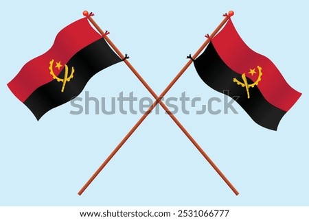 Angola Flag icon illustration. For education about the country of Angola and symbols for Angolan Independence day.