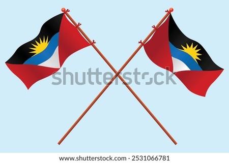 Antigua and Barbuda Flag icon illustration. For education about the country of Antigua and Barbuda and the symbol for Antigua and Barbuda Independence day.